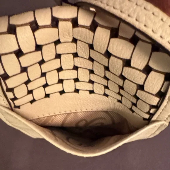 Brighton Tan Hand Cut Floral Crossbody Bag - Picture 7 of 10